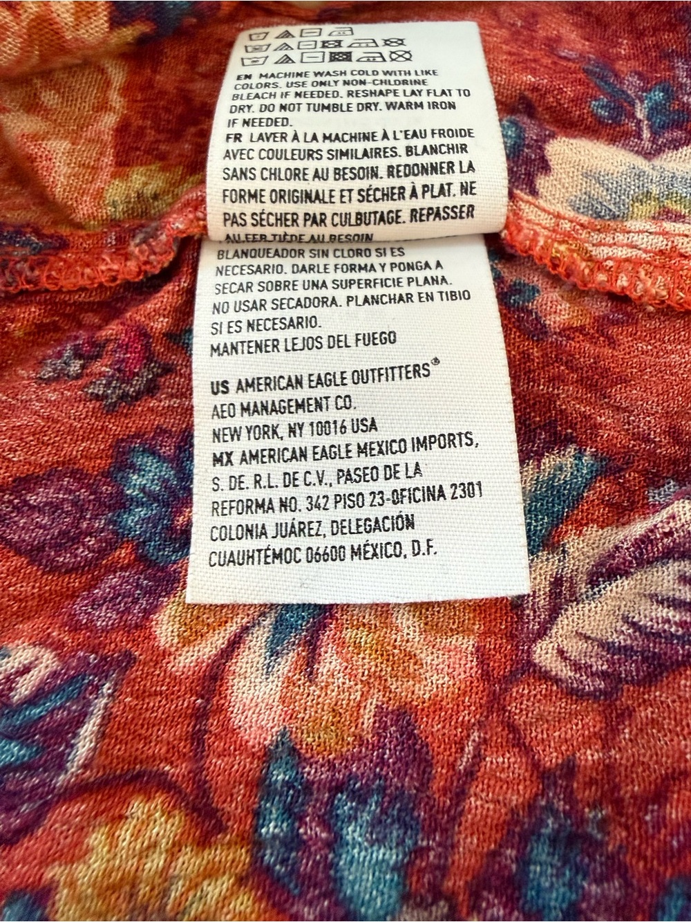 American Eagle Outfitters Floral Multicolor Boho Peasant Blouse Women’s Medium - Picture 12 of 12
